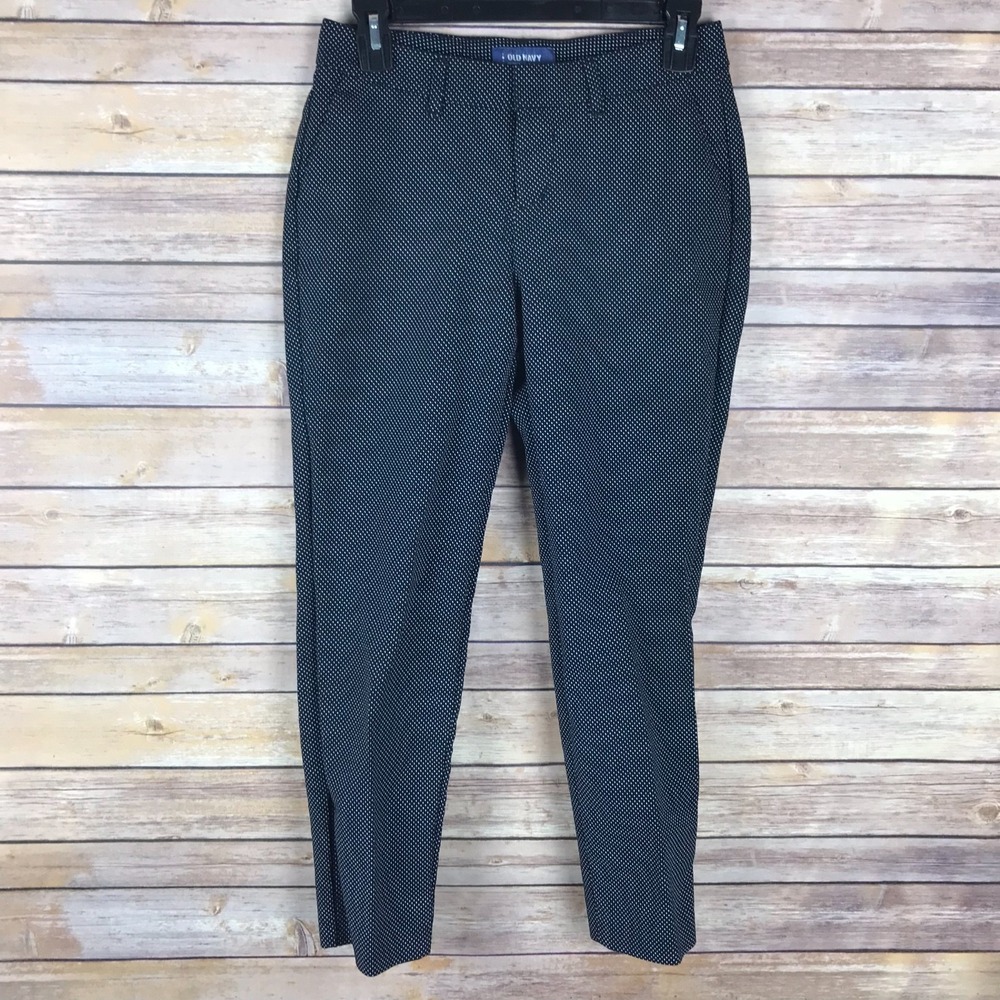 Old Navy Pants Womens 0 Harper Mid Rise Skinny Chino Cotton Stretch Polka Dot